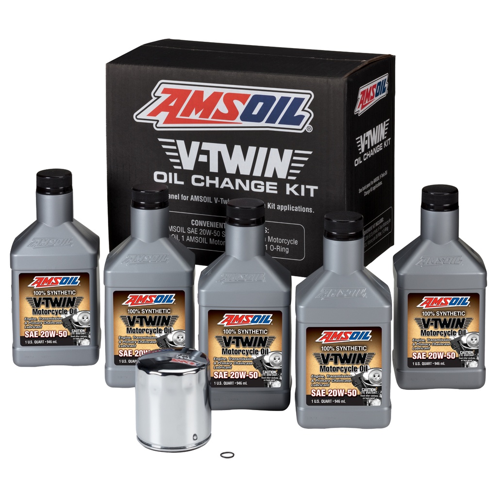 Kit Cambio Aceite Harley V-twin 2016- Amsoil Filtro Cromo