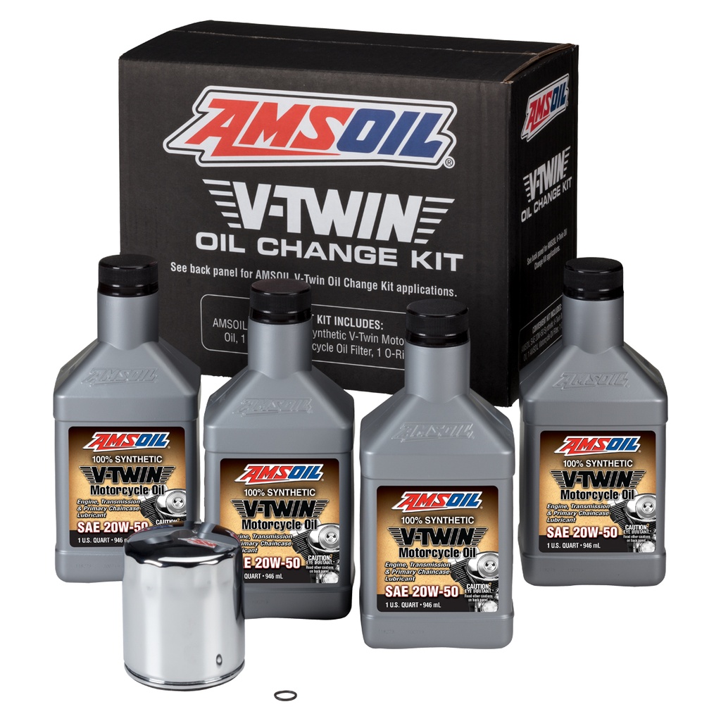 Kit Cambio Aceite Harley Davidson V-twin Amsoil Filtro Cromo