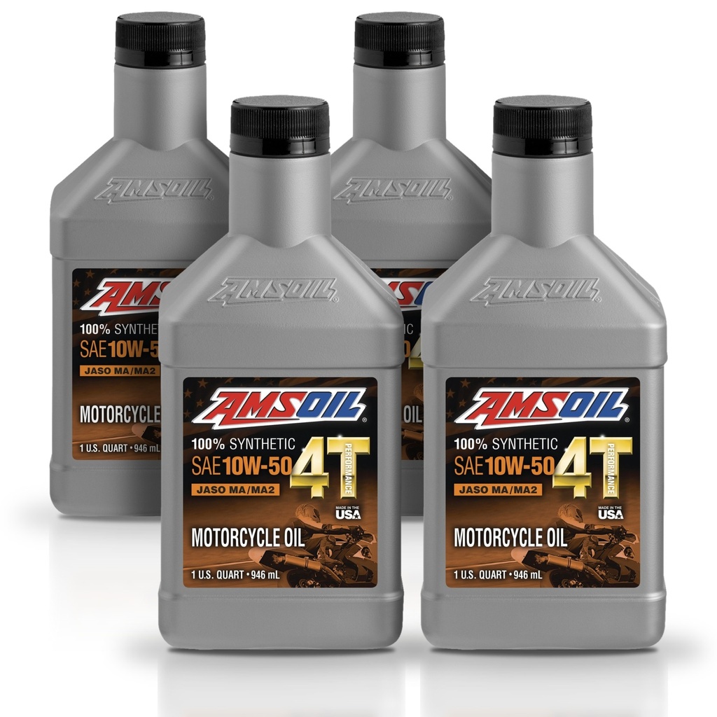 Kit de 4 Aceites 10W50 Sintetico 4T Performance 4-Stroke Motorcycle Oil