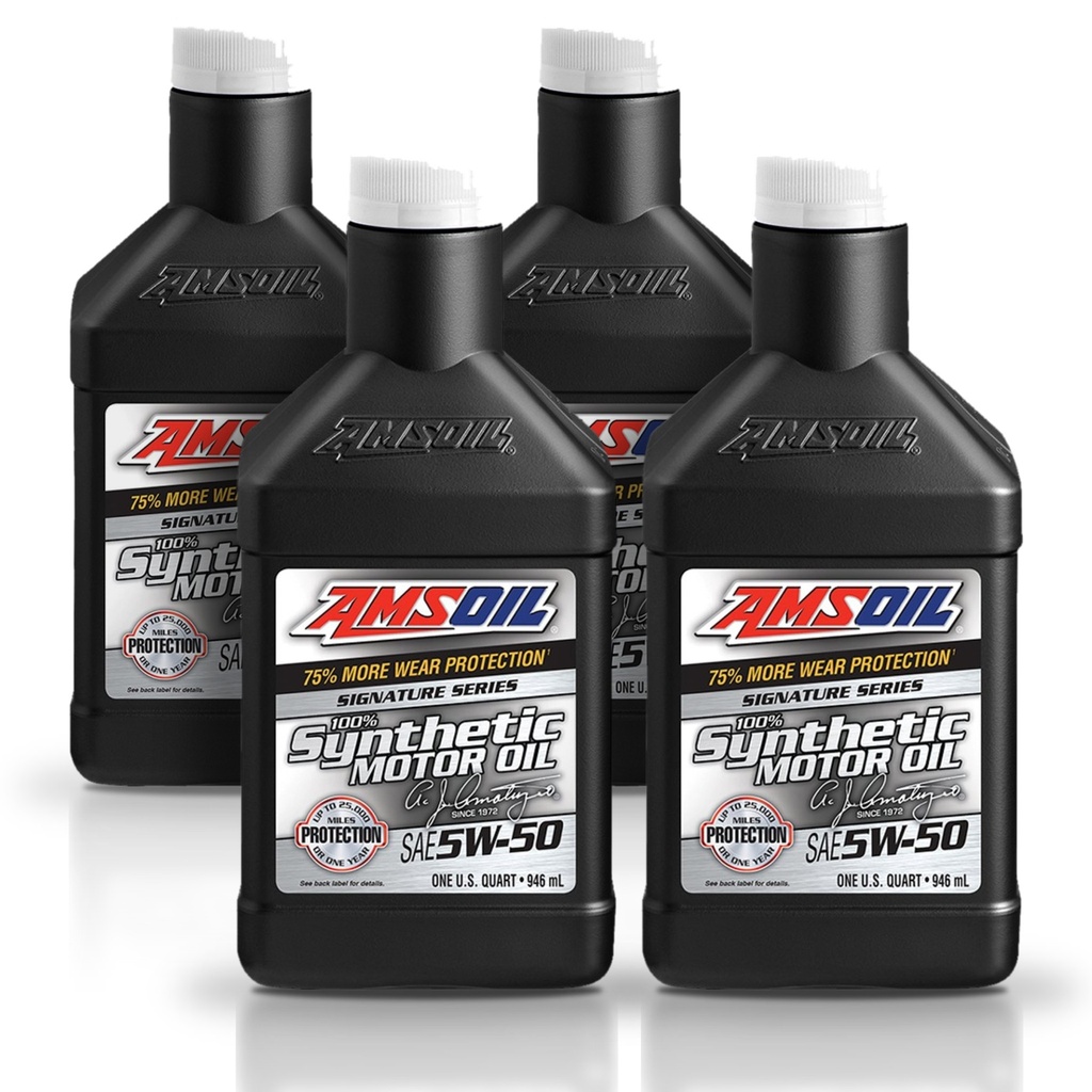 KIT De 4 Aceite De Motor 5w50 Amsoil Signature 100% Sintetico