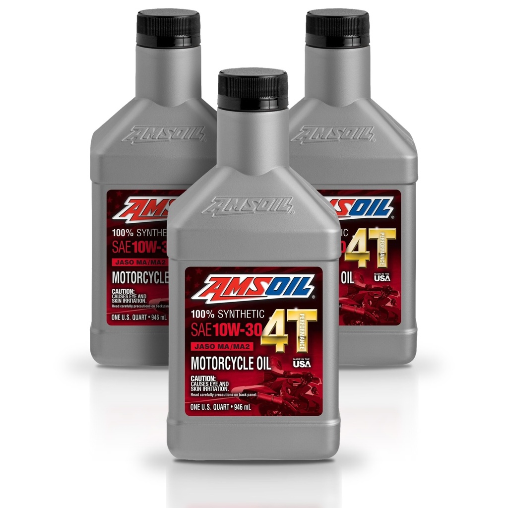 Kit 3 Litros 10W30 100% Synthetic 4T Performance 4-Stroke Motorcycle Oil AMSOIL
