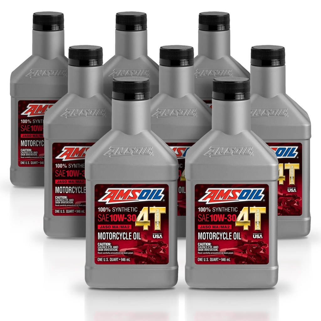 Kit 8 Litros 10W30 100% Synthetic 4T Performance 4-Stroke Motorcycle Oil AMSOIL