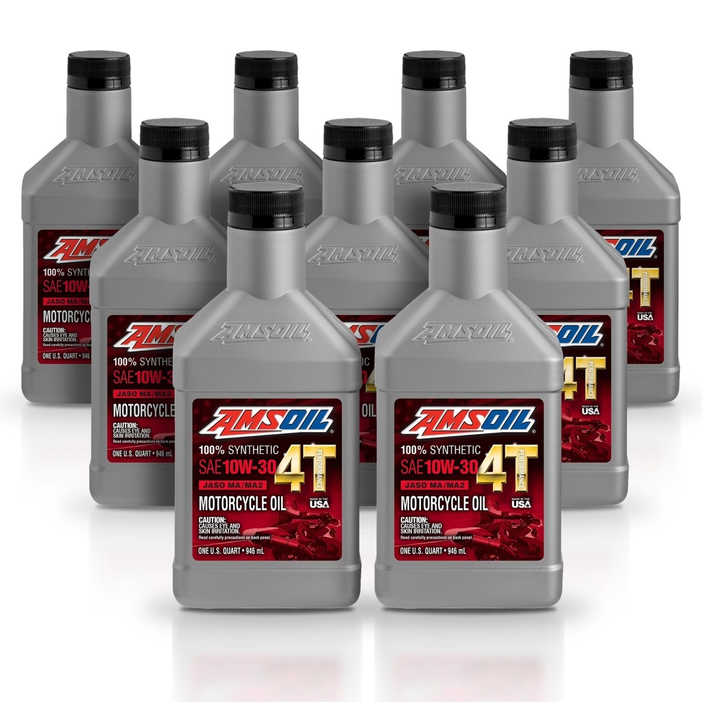 Kit 9 Litros 10W30 100% Synthetic 4T Performance 4-Stroke Motorcycle Oil AMSOIL