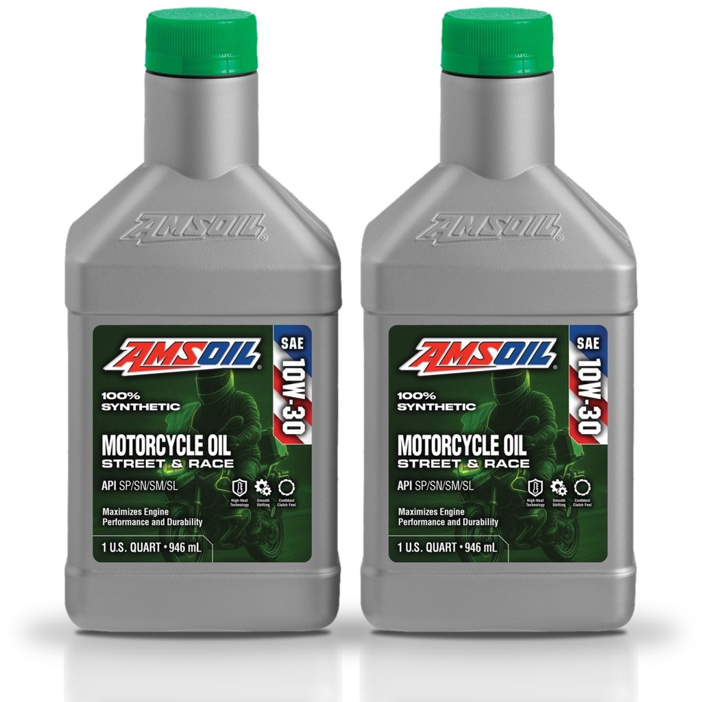 Kit 2 Aceites 10w30 Amsoil Moto Jaso Ma2 2 Litros