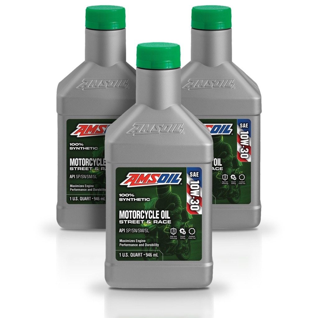 Kit 3 Aceites 10w30 Amsoil Moto Jaso Ma2 3 Litros
