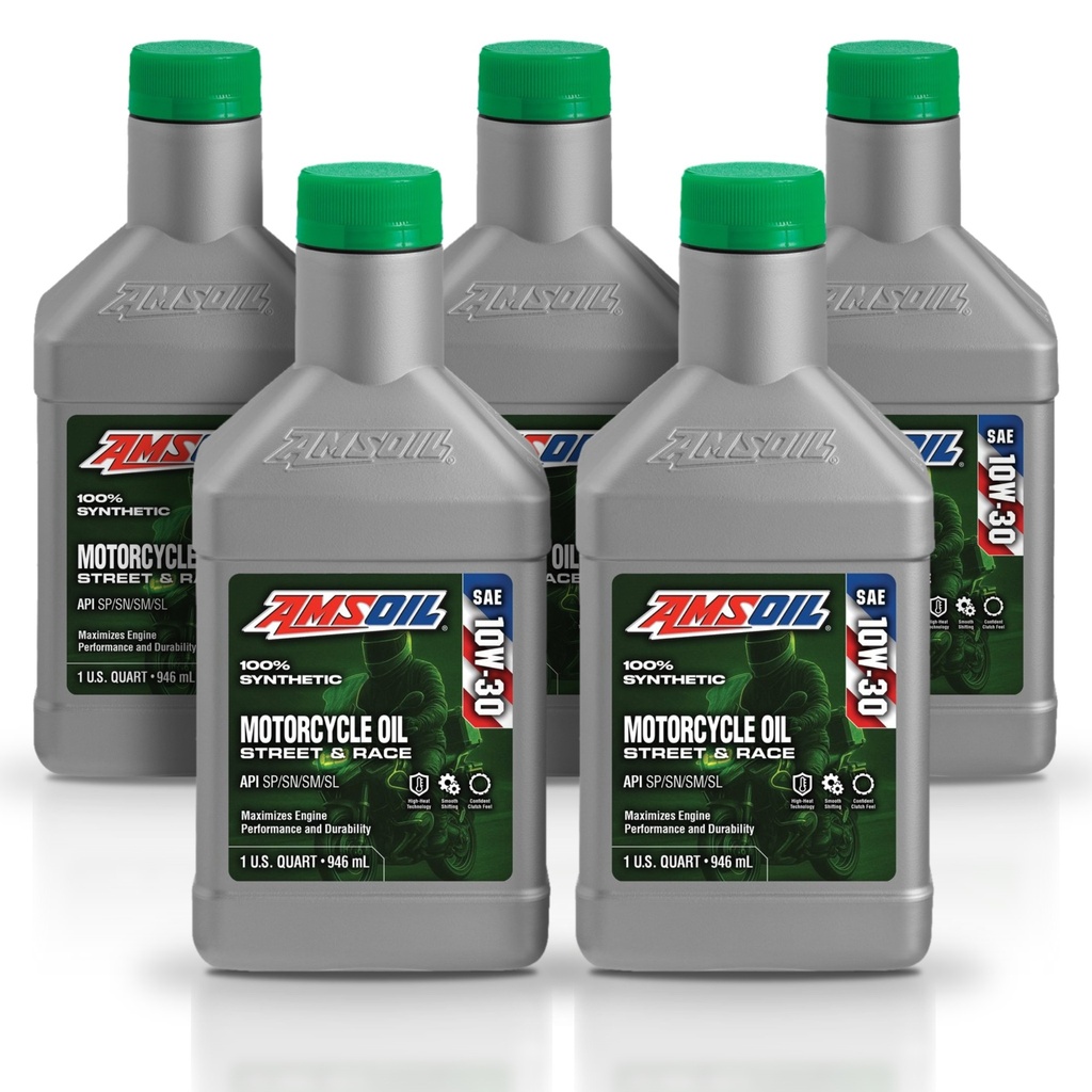 Kit 5 Aceites 10w30 Amsoil Moto Jaso Ma2 5 Litros