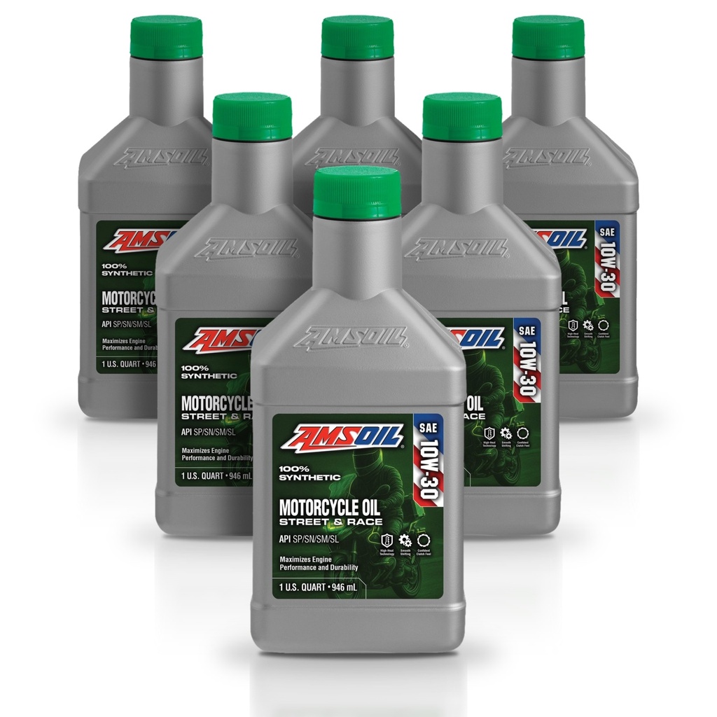Kit 6 Aceites 10w30 Amsoil Moto Jaso Ma2 6 Litros