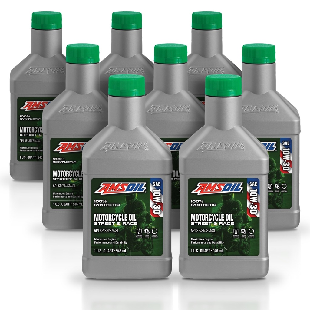 Kit 8 Aceites 10w30 Amsoil Moto Jaso Ma2 8 Litros