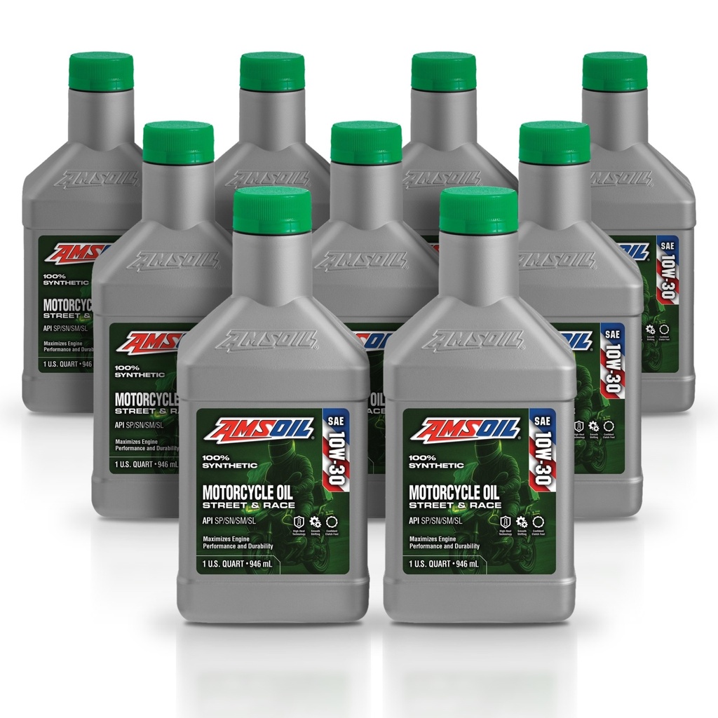 Kit 9 Aceites 10w30 Amsoil Moto Jaso Ma2 9 Litros