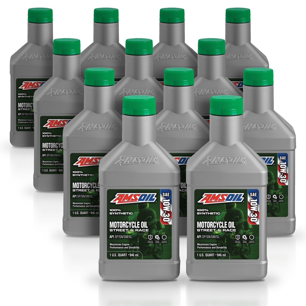 Kit 12 Aceites 10w30 Amsoil Moto Jaso Ma2 12 Litros