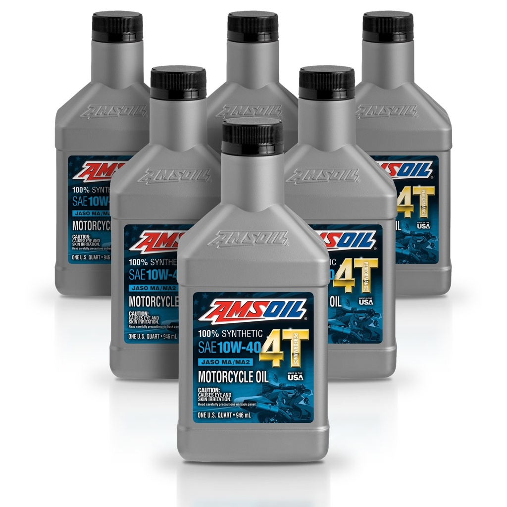 Kit 6 Litros 10W40 100% Synthetic 4T Performance 4-Stroke Motorcycle Oil AMSOIL