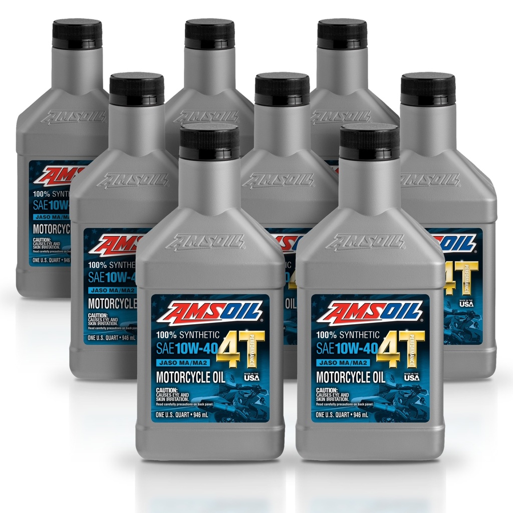 Kit 8 Litros 10W40 100% Synthetic 4T Performance 4-Stroke Motorcycle Oil AMSOIL