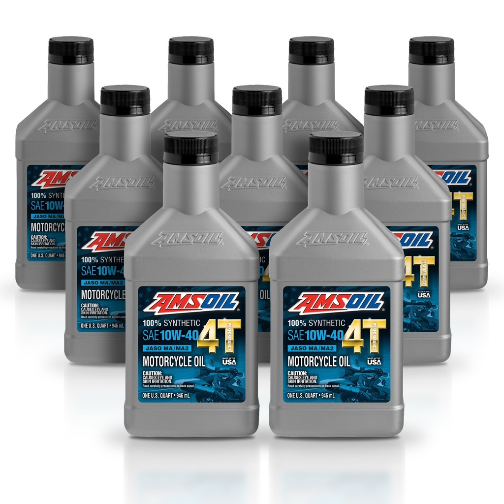 Kit 9 Litros 10W40 100% Synthetic 4T Performance 4-Stroke Motorcycle Oil AMSOIL