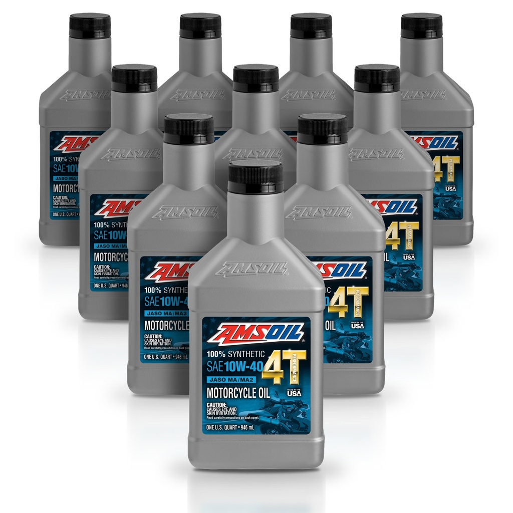 Kit 10 Litros 10W40 100% Synthetic 4T Performance 4-Stroke Motorcycle Oil AMSOIL