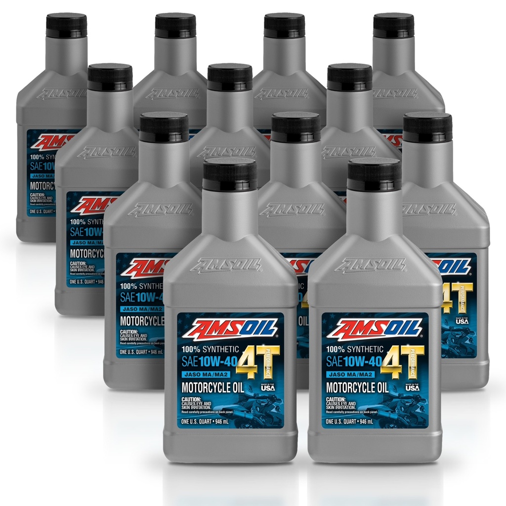 Kit 12 Litros 10W40 100% Synthetic 4T Performance 4-Stroke Motorcycle Oil AMSOIL