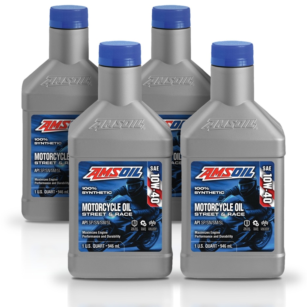 Kit 4 Litros 10W40 Synthetic Motorcycle Oil AMSOIL