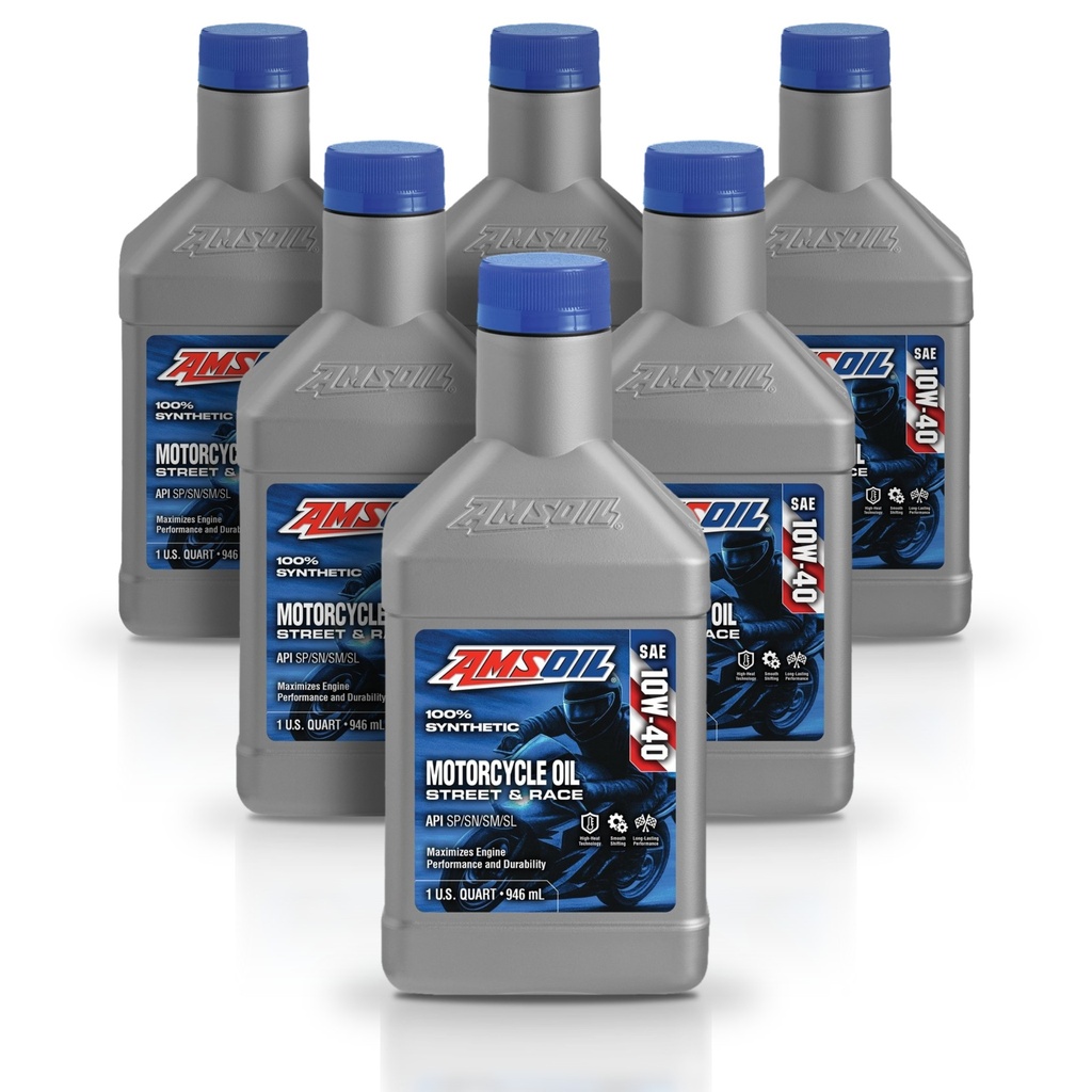 Kit 6 Litros 10W40 Synthetic Motorcycle Oil AMSOIL