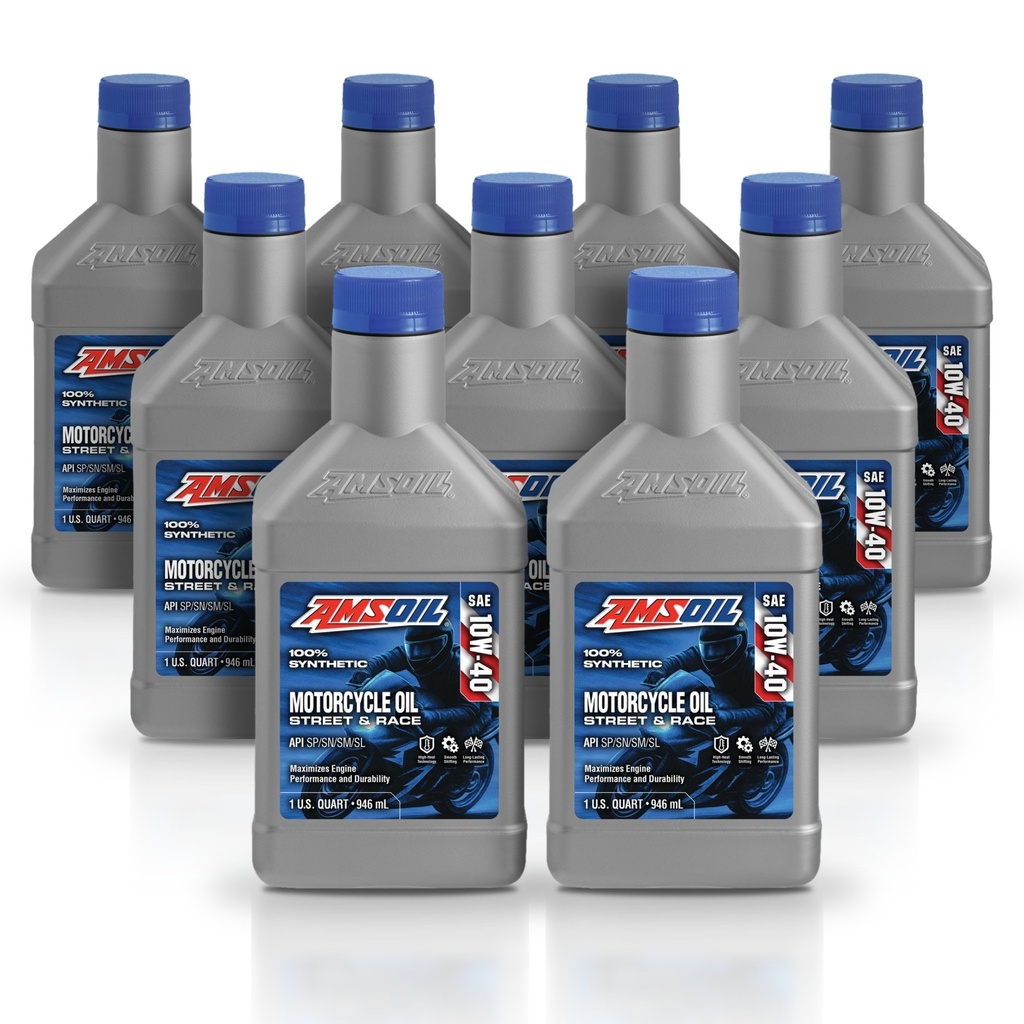 Kit 9 Litros 10W40 Synthetic Motorcycle Oil AMSOIL