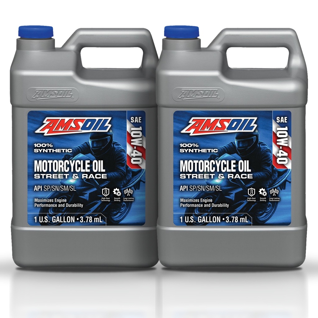 Kit 2 Galones 10W40 Synthetic Motorcycle Oil AMSOIL