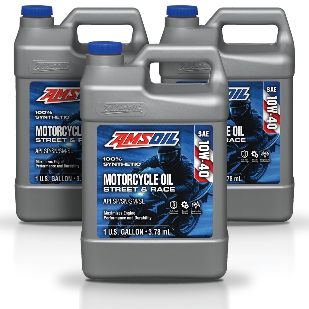 Kit 3 Galones 10W40 Synthetic Motorcycle Oil AMSOIL