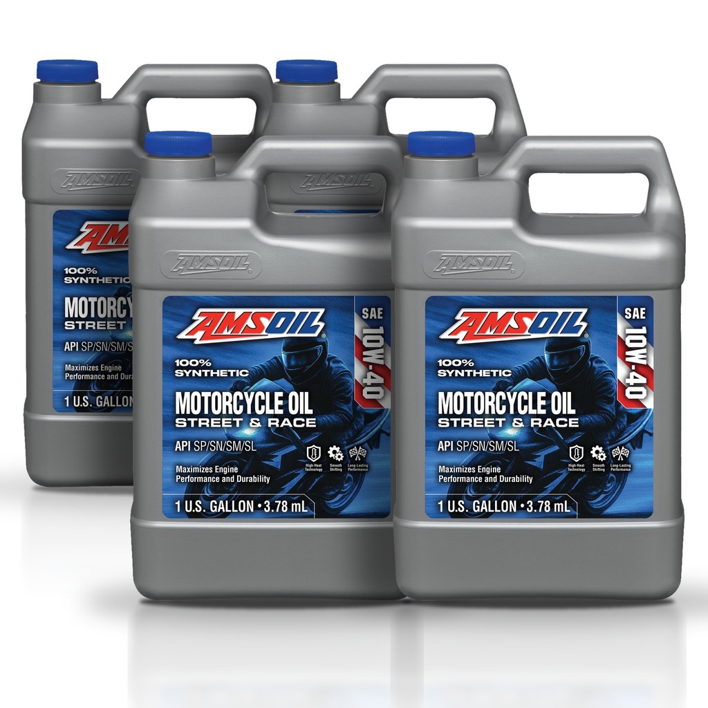 Kit 4 Galones 10W40 Synthetic Motorcycle Oil AMSOIL