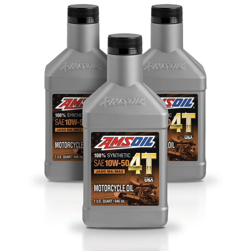 Kit 3 Litros 10W50 100% Synthetic 4T Performance 4-Stroke Motorcycle Oil AMSOIL
