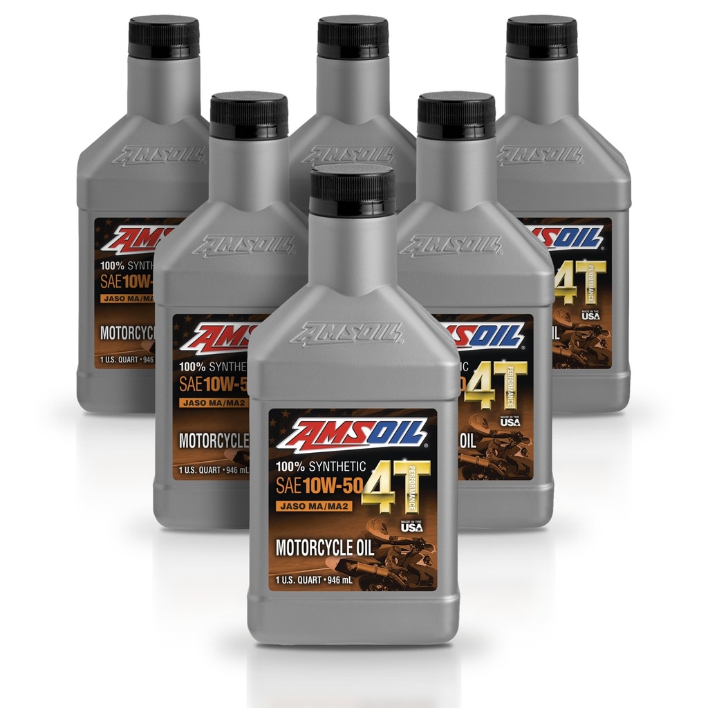 Kit 6 Litros 10W50 100% Synthetic 4T Performance 4-Stroke Motorcycle Oil AMSOIL