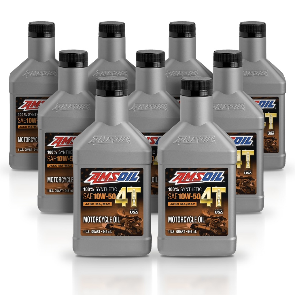 Kit 9 Litros 10W50 100% Synthetic 4T Performance 4-Stroke Motorcycle Oil AMSOIL