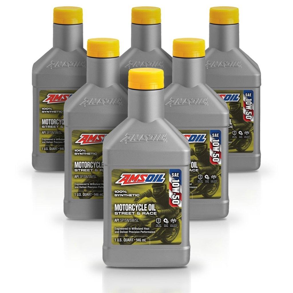 Kit 6 Litros 10W50 Synthetic Metric Motorcycle Oil AMSOIL