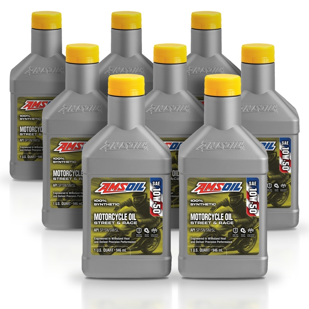Kit 8 Litros 10W50 Synthetic Metric Motorcycle Oil AMSOIL
