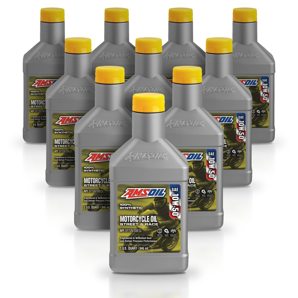 Kit 10 Litros 10W50 Synthetic Metric Motorcycle Oil AMSOIL