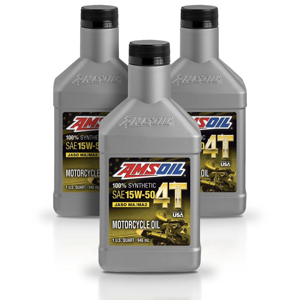 Kit 3 Litros 15W50 100% Synthetic 4T Performance 4-Stroke Motorcycle Oil AMSOIL