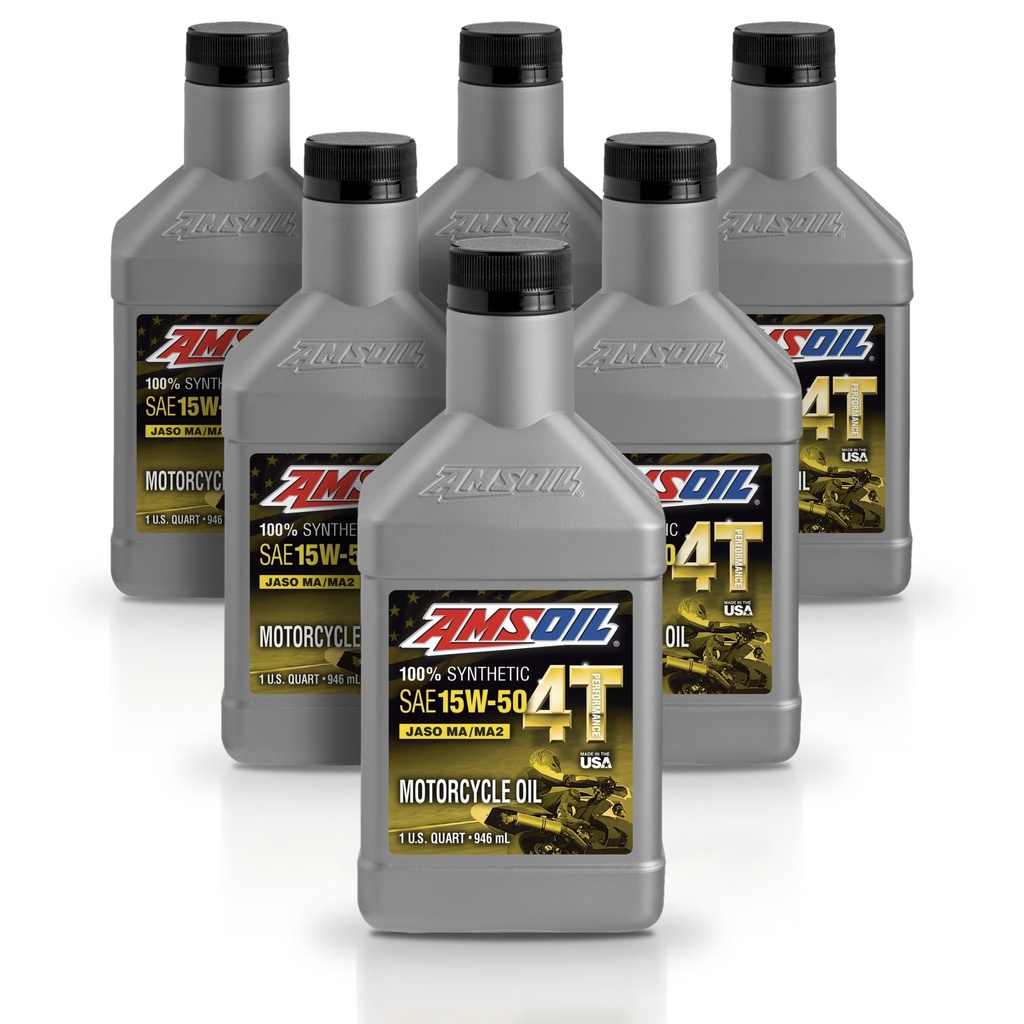 Kit 6 Litros 15W50 100% Synthetic 4T Performance 4-Stroke Motorcycle Oil AMSOIL
