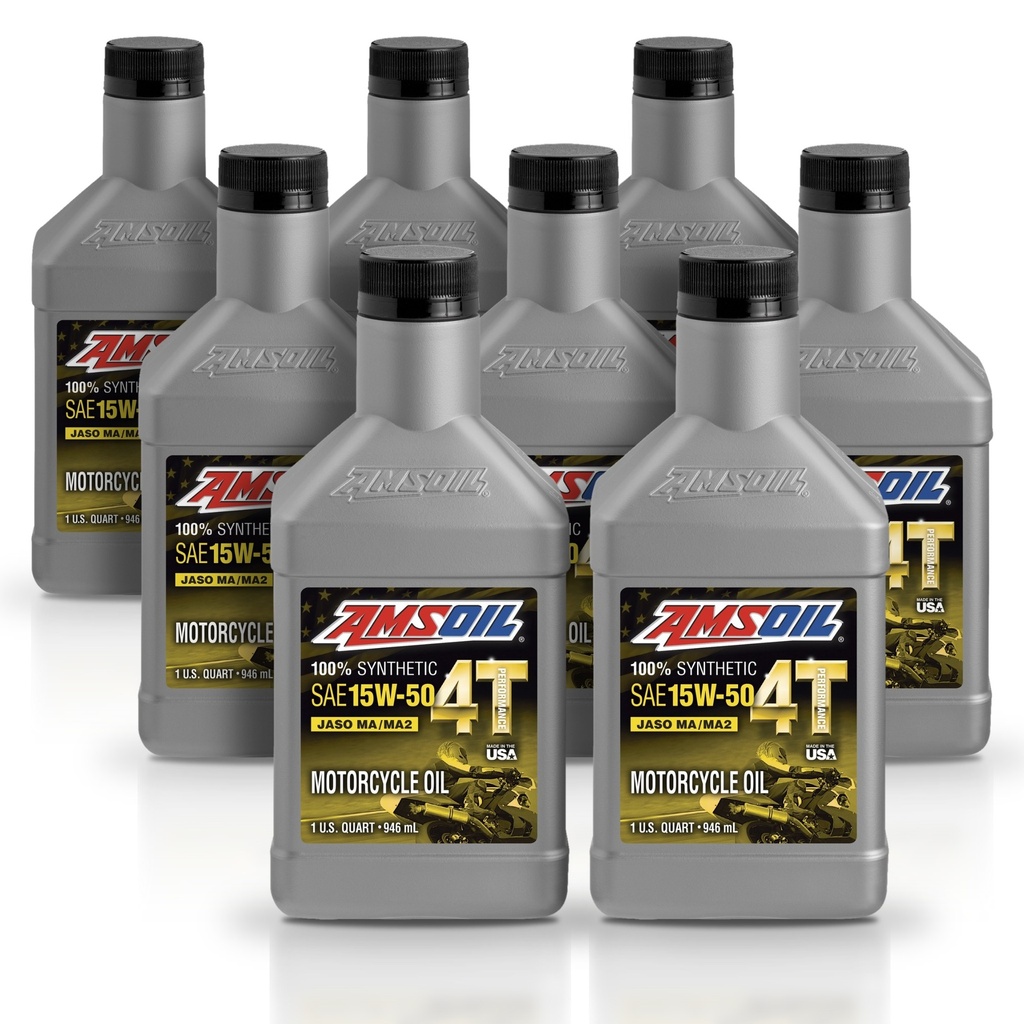 Kit 8 Litros 15W50 100% Synthetic 4T Performance 4-Stroke Motorcycle Oil AMSOIL