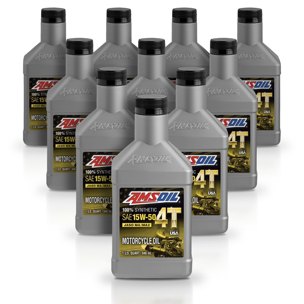 Kit 10 Litros 15W50 100% Synthetic 4T Performance 4-Stroke Motorcycle Oil AMSOIL