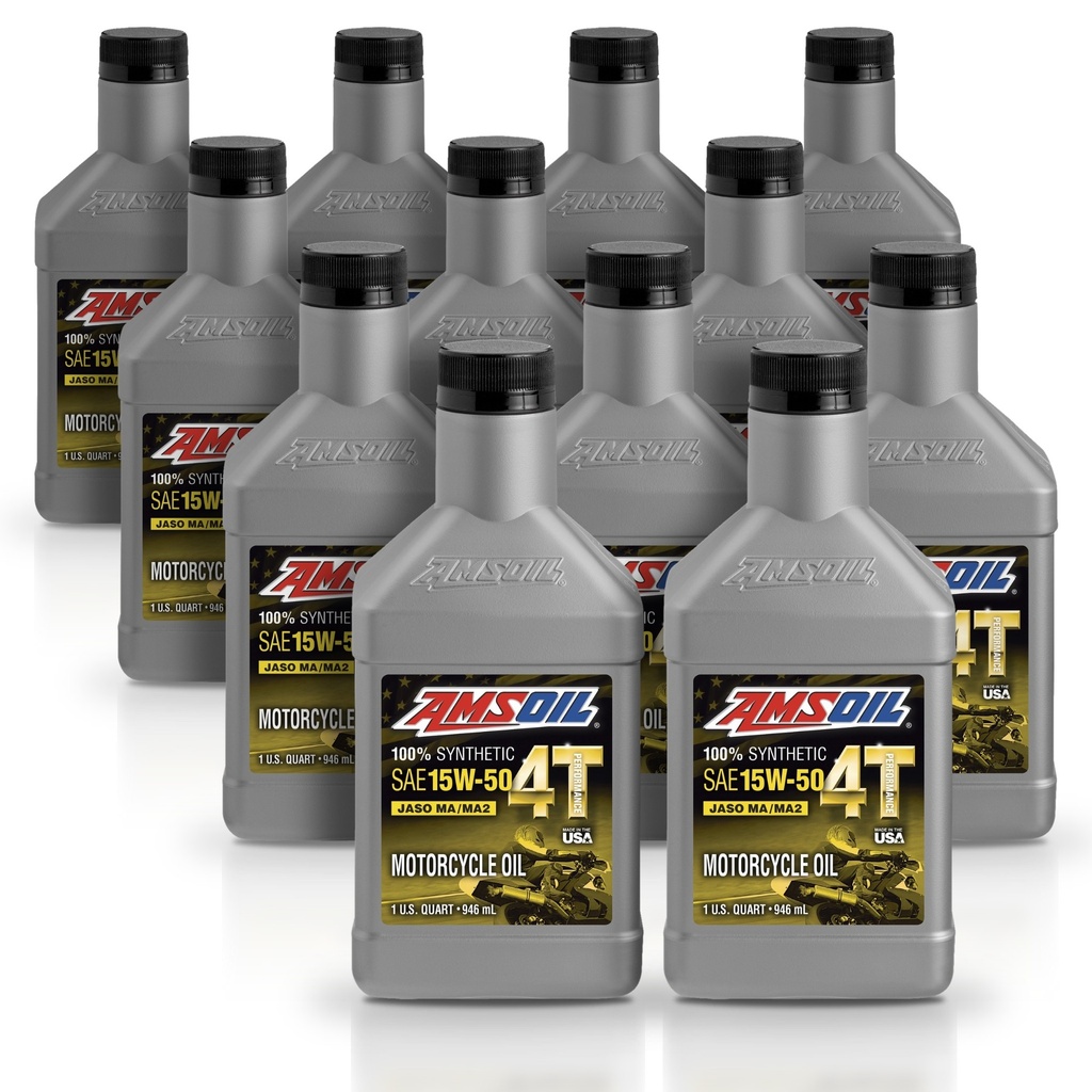 Kit 12 Litros 15W50 100% Synthetic 4T Performance 4-Stroke Motorcycle Oil AMSOIL