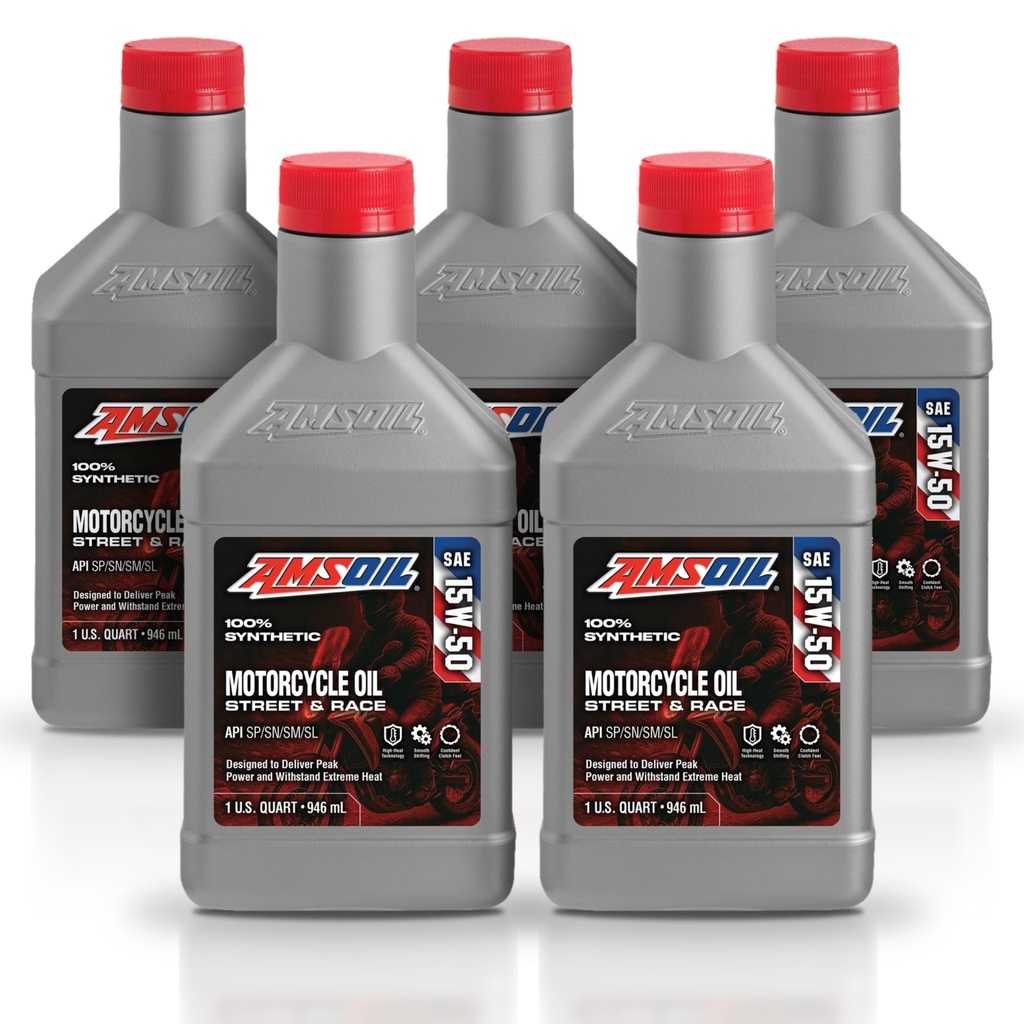 Kit 5 Litros 15W50 Synthetic Metric Motorcycle Oil AMSOIL