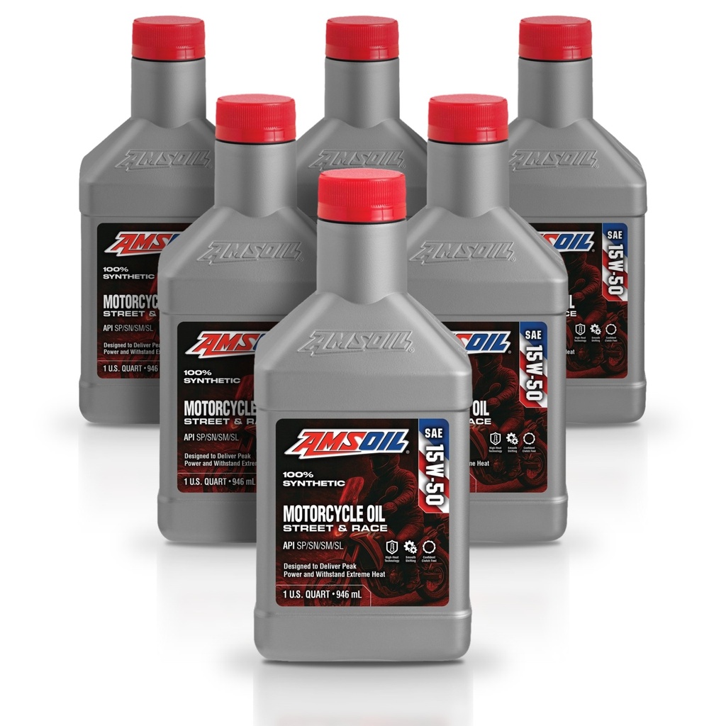 Kit 6 Litros 15W50 Synthetic Metric Motorcycle Oil AMSOIL