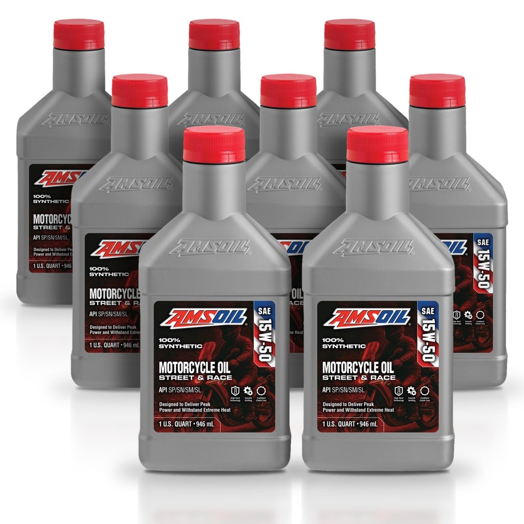 Kit 8 Litros 15W50 Synthetic Metric Motorcycle Oil AMSOIL