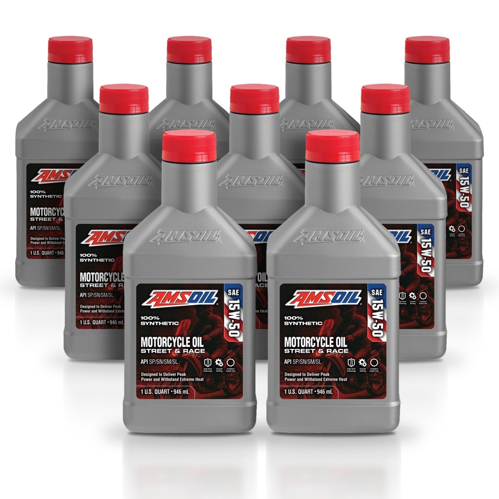 Kit 9 Litros 15W50 Synthetic Metric Motorcycle Oil AMSOIL