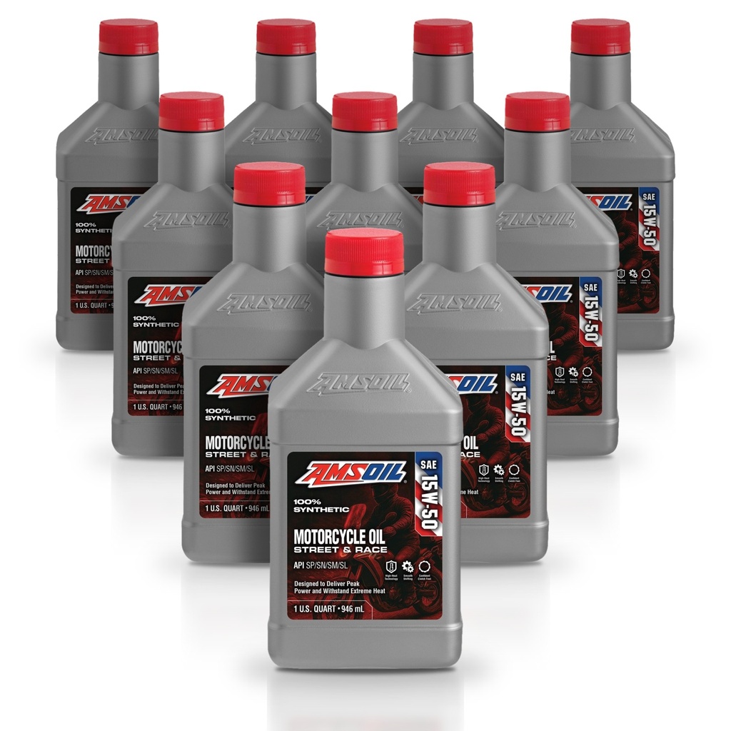 Kit 10 Litros 15W50 Synthetic Metric Motorcycle Oil AMSOIL