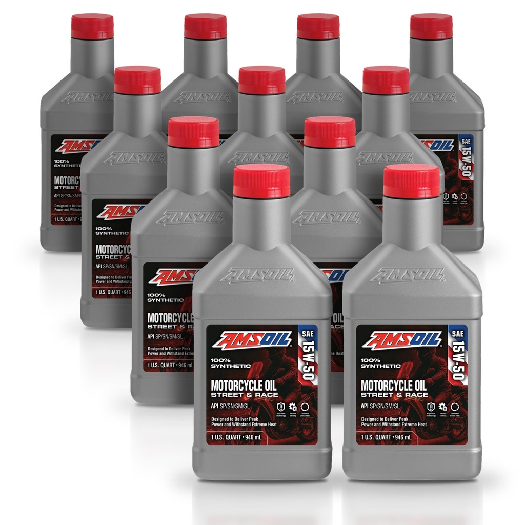 Kit 11 Litros 15W50 Synthetic Metric Motorcycle Oil AMSOIL