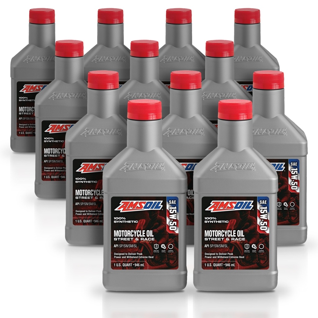 Kit 12 Litros 15W50 Synthetic Metric Motorcycle Oil AMSOIL