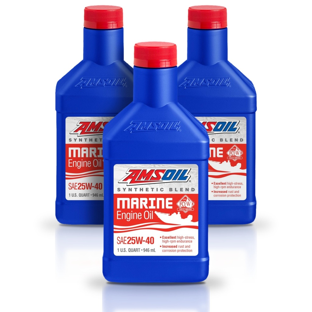 Kit 3 Litros 25W40 Synthetic-Blend Marine Engine Oil AMSOIL
