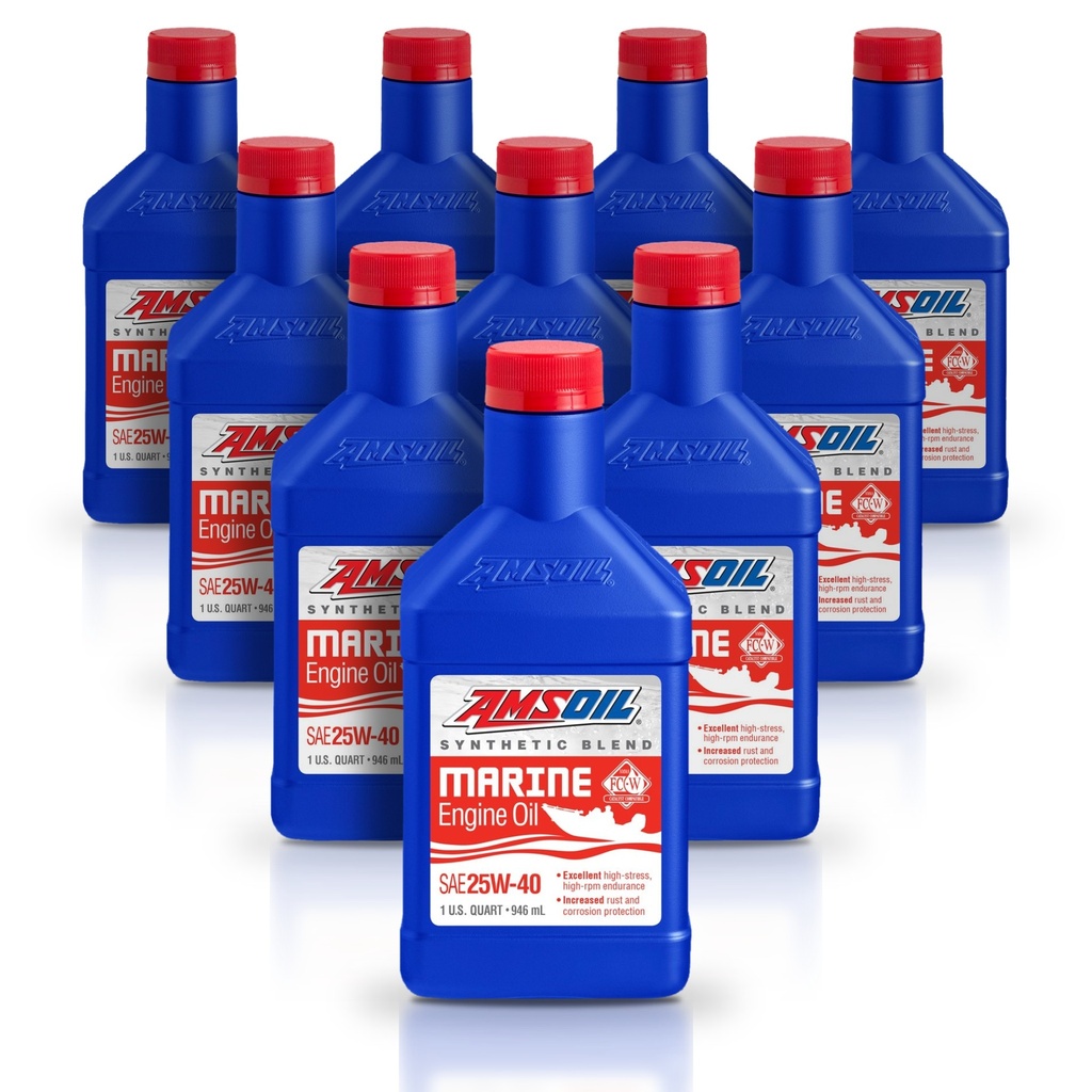 Kit 10 Litros 25W40 Synthetic-Blend Marine Engine Oil AMSOIL