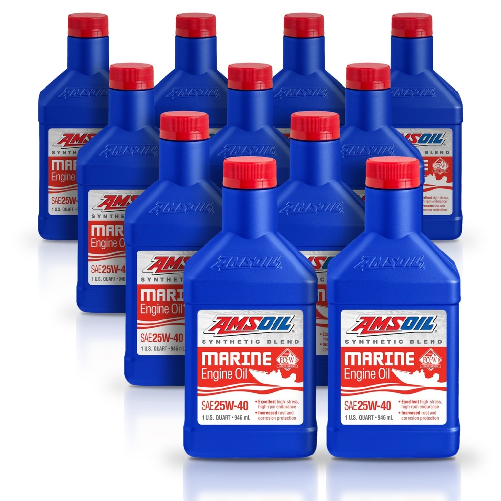 Kit 11 Litros 25W40 Synthetic-Blend Marine Engine Oil AMSOIL
