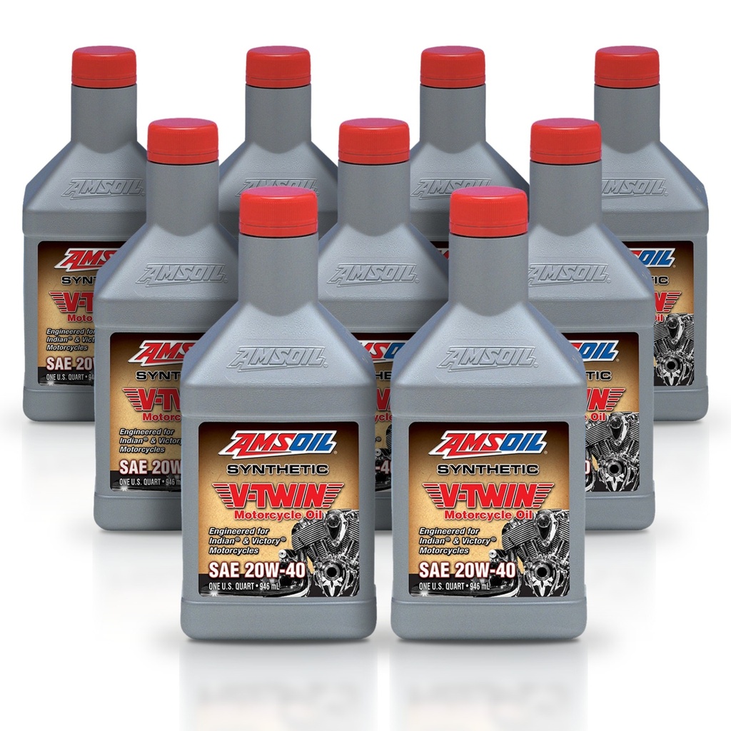 Kit 9 Litros 20W40 Synthetic V-Twin Motorcycle Oil AMSOIL