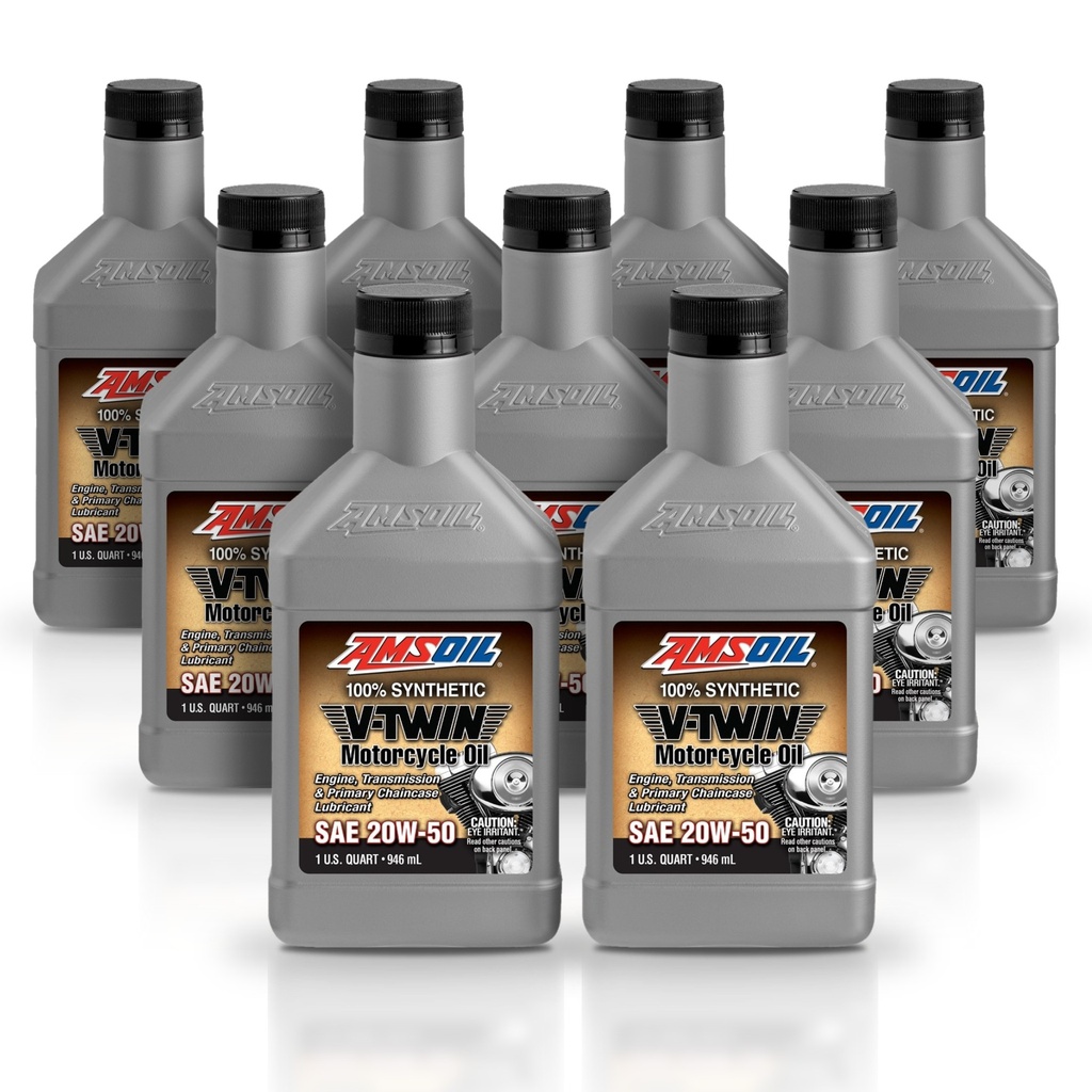 Kit 9 Litros 20W50 Synthetic Motorcycle Oil AMSOIL