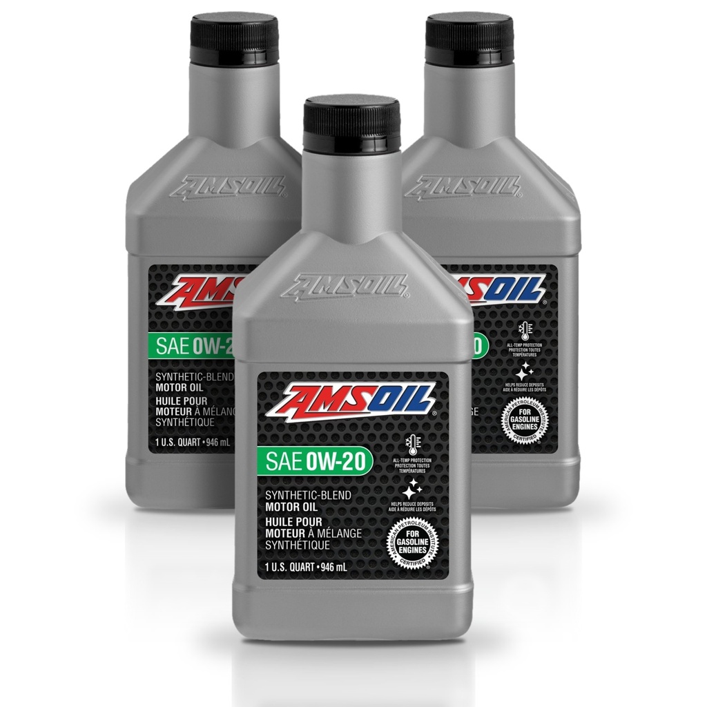 Kit 3 Litros Aceite motor Semisintetico 0W20 946 ML AMSOIL