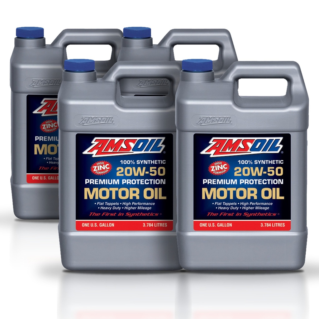 Kit 4 Galones SAE 20W50 Premium Protection Synthetic Motor Oil AMSOIL